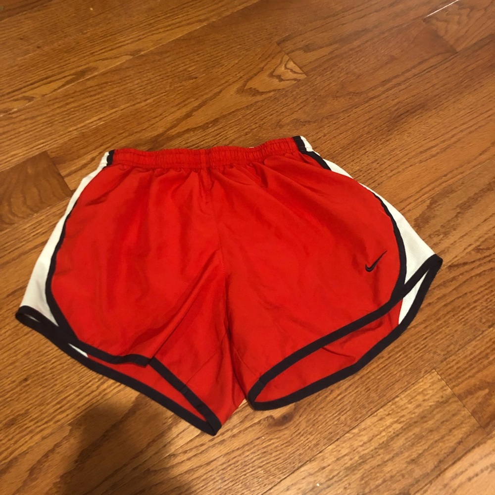 red nike running shorts
